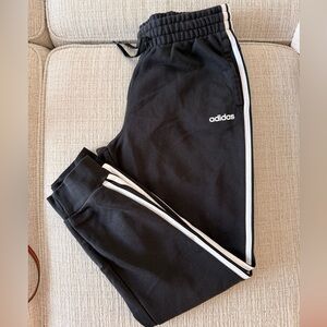 Adidas Black Joggers with White Accents